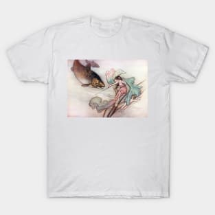 Tom and the Trout by Warwick Goble T-Shirt